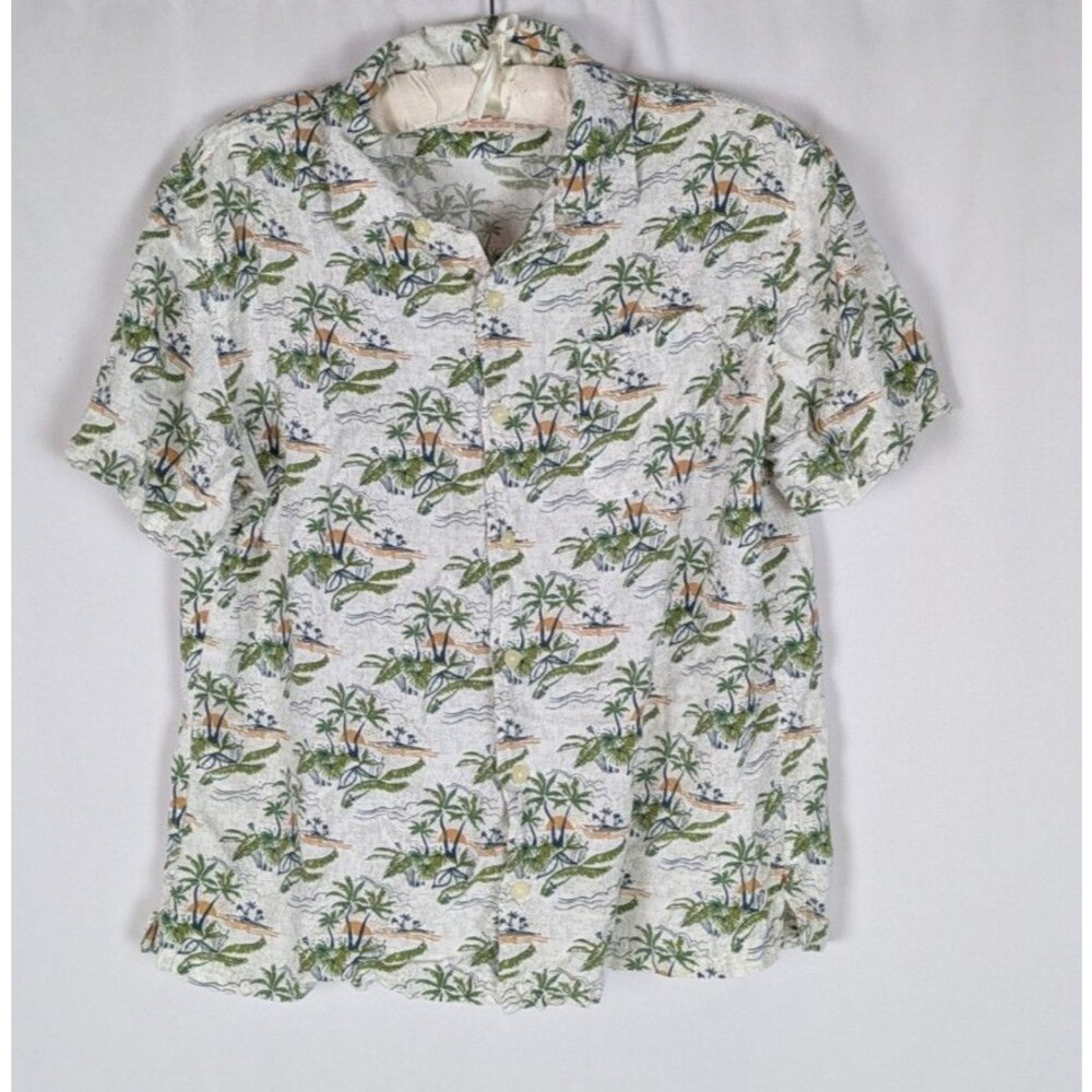 Jachs NY Button Down M Mens Beach Tropical Print Short Sleeve Resort Wear Travel